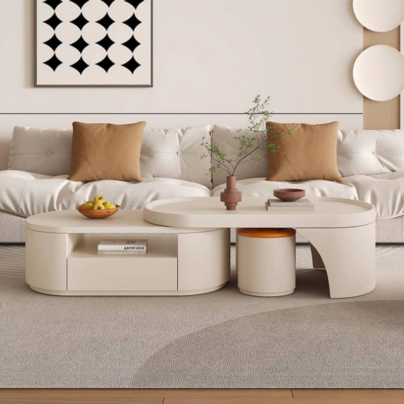 Table basse rétractable de style crème