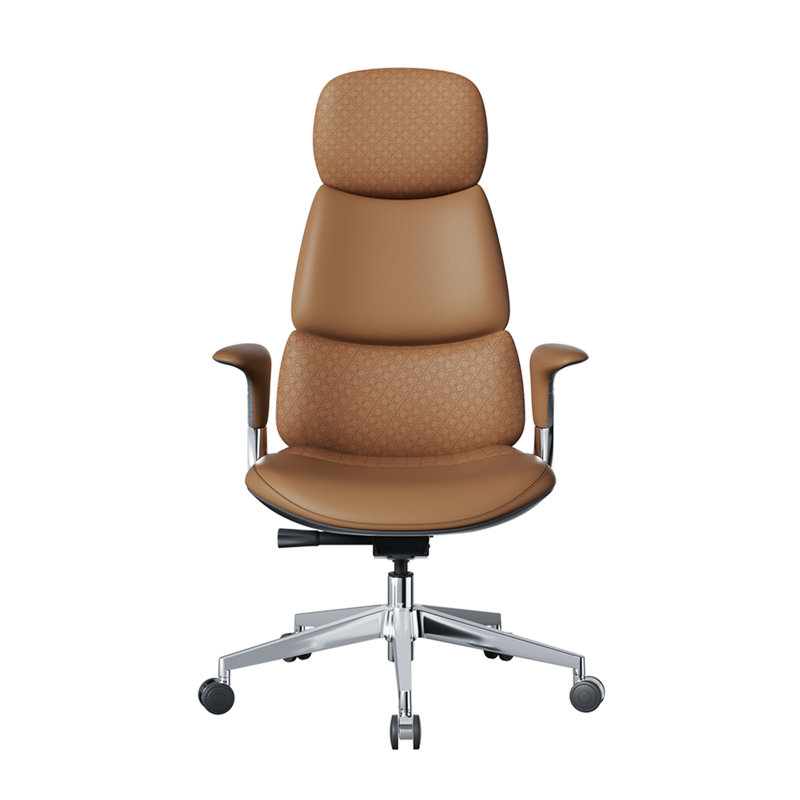 Fauteuil de direction en cuir véritable, fauteuil de bureau ergonomique pivotant, fauteuil de bureau inclinable, hauteur réglable, profondeur d'assise réglable