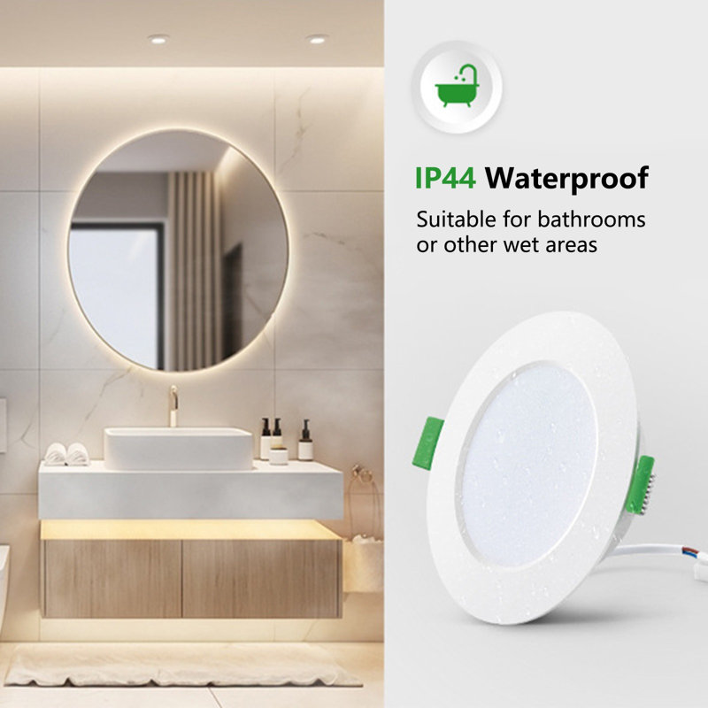 LED Recessed Downlights, 3 CCT in 1 Recessed Ceiling Lights, Warm White/Natural White/Cool White Adjustable, Round Spotlights for Bathroom Kitchen Living Room