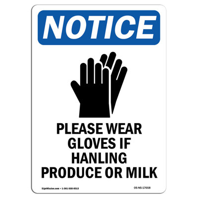 Please Wear Gloves Sign with Symbol