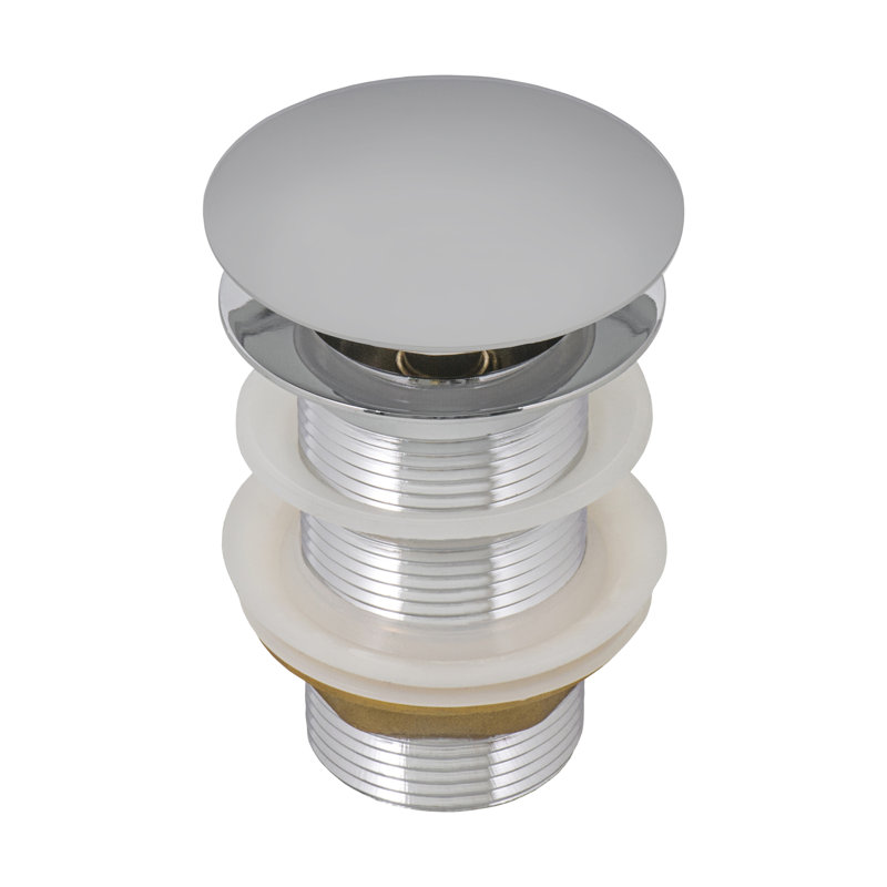 Ruvati Umbrella Style Push Pop-up Drain for Bathroom Sinks without Overflow - Chrome Finish
