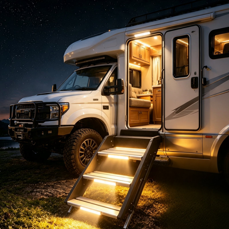 Capteur de mouvement à bande de lumières DEL rechargeables avec 3 températures de couleur et lumières à intensité variable RV Step