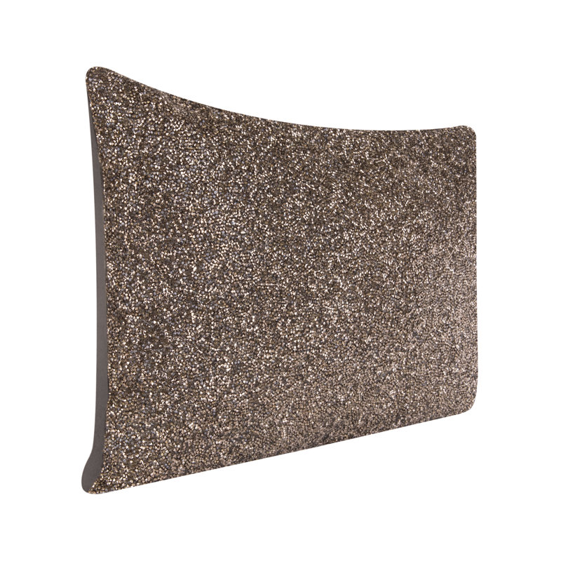 Sparkles Home Luminous Velvet Rhinestone Throw Pillow | Feather Insert | Home Décor Accent, Charcoal, Rectangle 14"H x 20"W