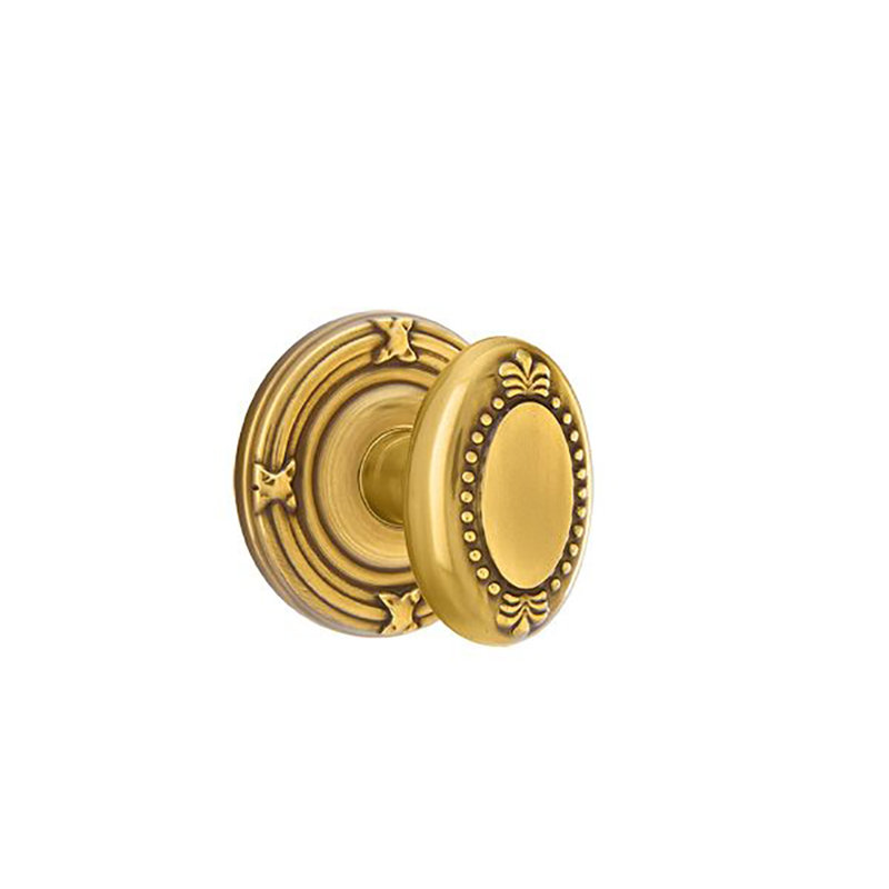 Double œuf perlé bouton avec ruban et roseau, Antique français