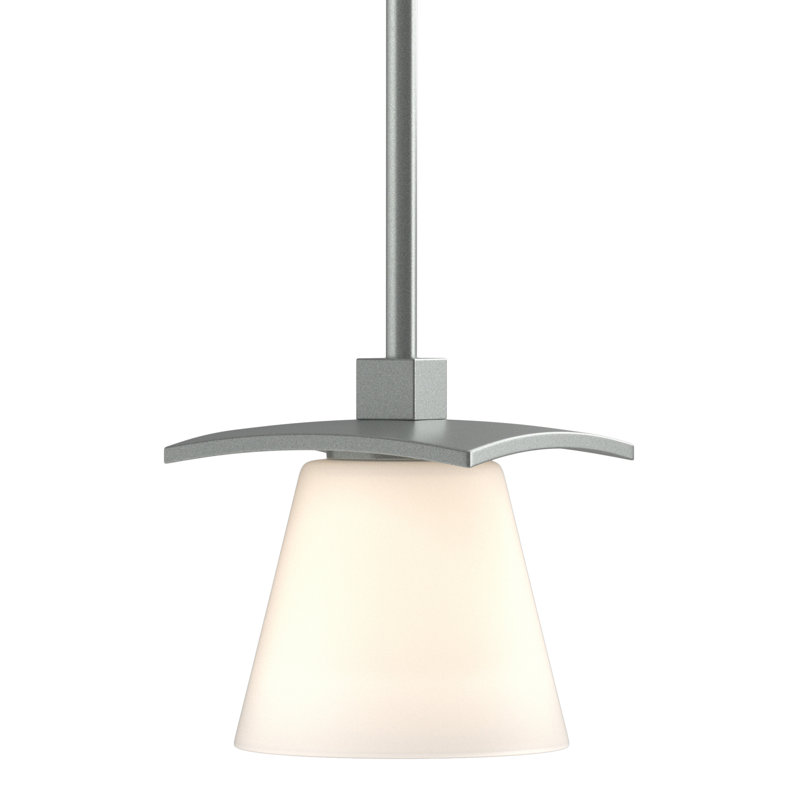 Luminaire suspendu en forme de dôme à 1 lumière Wren, Verre opale, Platine rétro