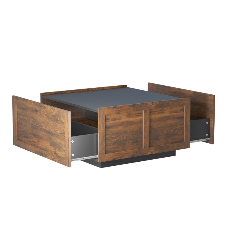 Coffee Table with Storage, Black/Oak
