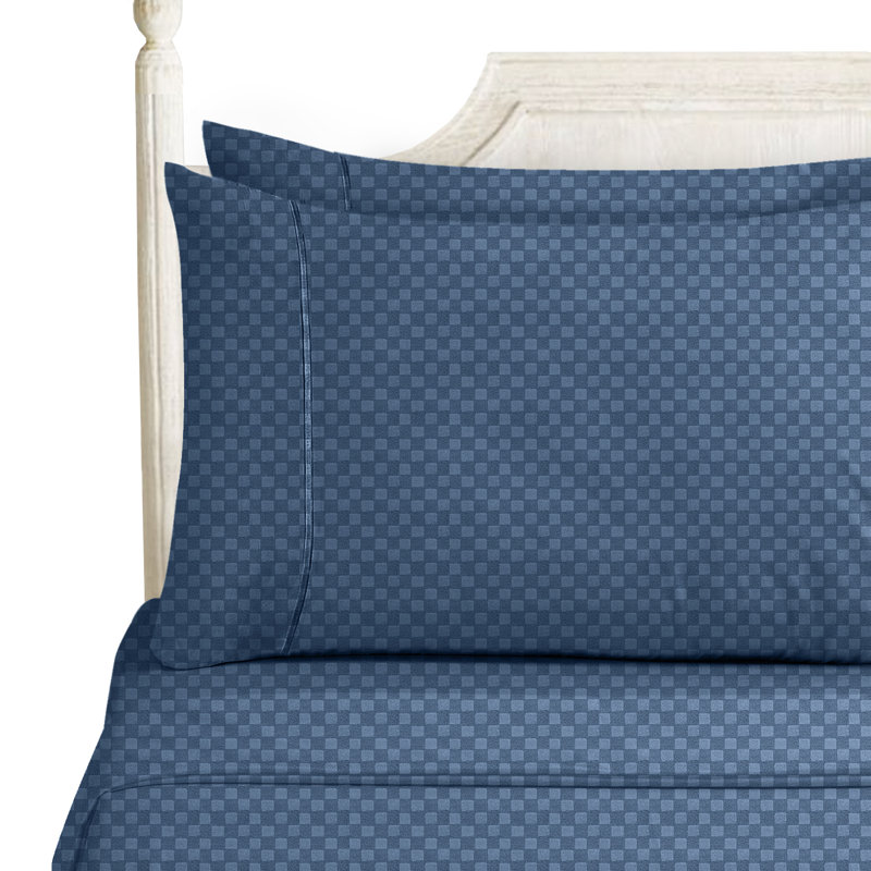 Microfiber Sheet Set, Full Sheet Set + Fitted Sheet + 2 Pillowcases, Navy
