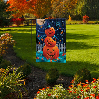 Drapeau d'Halloween pile de citrouilles d'Halloween