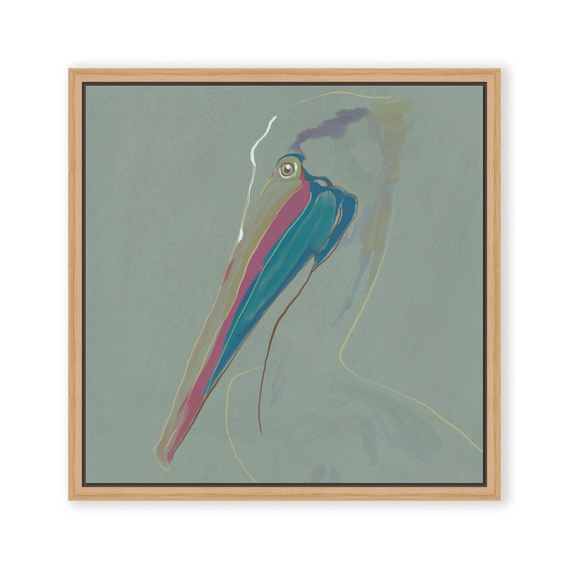 Coastal Retreat Coastal Drift: Pelican, 24" H x 24" W, Framed Matted Print, Gold
