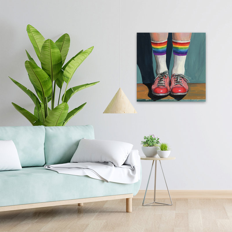 Rainbow Socks, art contemporain, H 24 po x l 24 po