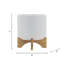 Pot à fleurs Jeny sur support en bois, diamant blanc en céramique 8 po