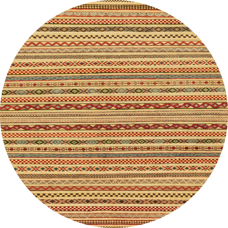 Tapis 100% abstrait lavable à la machine 2201, Rond 7 pi