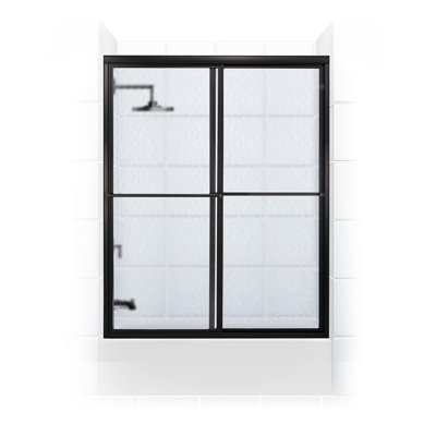Newport Series Framed - W x 56'' H Sliding Door Framed Tub Door with