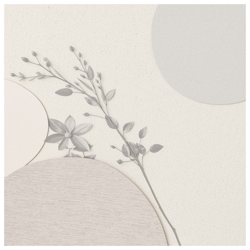 Tapis de bain gris à cercles floraux, 24in W x 17in L