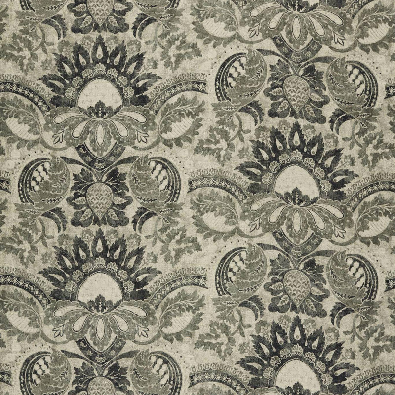 Pomegranate Fabric, Gargoyle/Bone Black