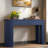 Modern Console Table With Oval Top, 2 Drawers And Fluted Design-843231694
