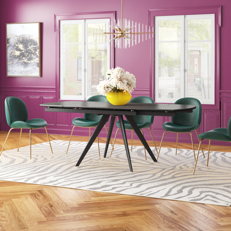 Jaclyn Rectangular 200cm W Dining Table, Carrara, Graphite