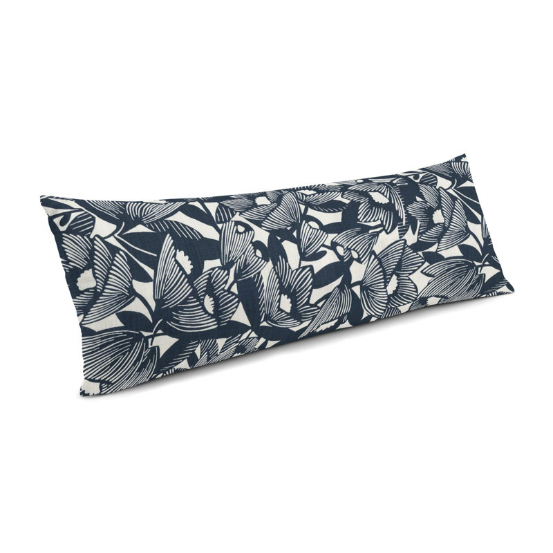 Romaria Romaria Housse de coussin rectangulaire et insert, 12 po x 24 po, Noir moderne / blanc