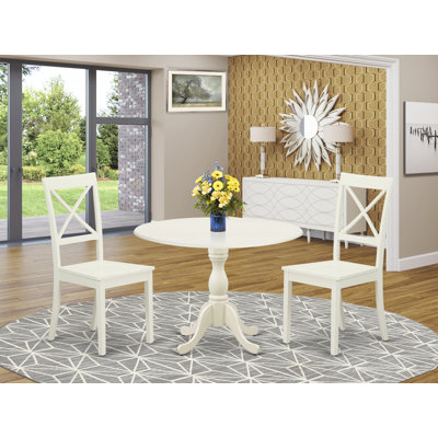 Natural Oak Finish Solid Wood Top - Dining Room Set with Dropleaf by Canora Grey