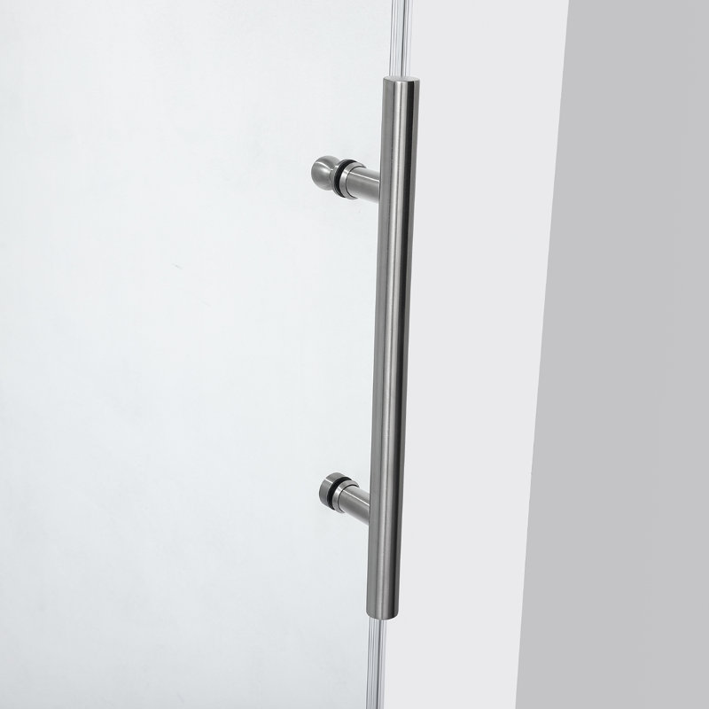 Villena 68'' x 78'' Frameless Sliding Shower Door in Brushed Nickel