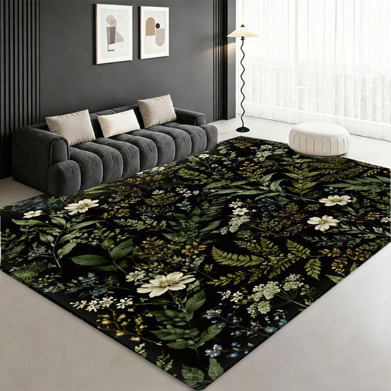 Tapis floral Botanical Daisy Meadow, Rectangle 8 pi 2 po x 5 pi 11 po (250 x 180 cm)
