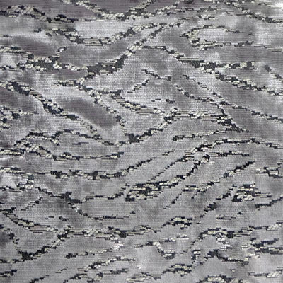 Empress Fabric | Animal Print Cut Velvet Fabric | Color Charcoal