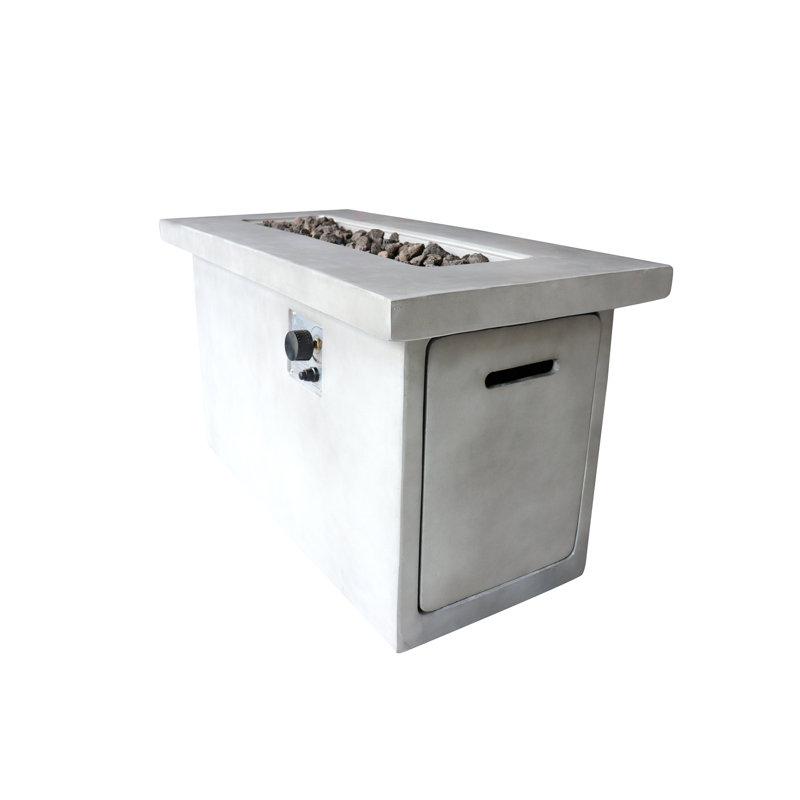 24'' H Concrete Propane/Natural Gas Outdoor Fire Pit Table, Gray