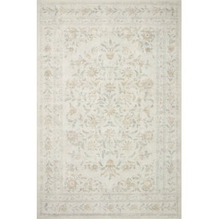 Rifle Paper Co. x Loloi Courtyard Yellow / Multi Area Rug feat. CloudPile