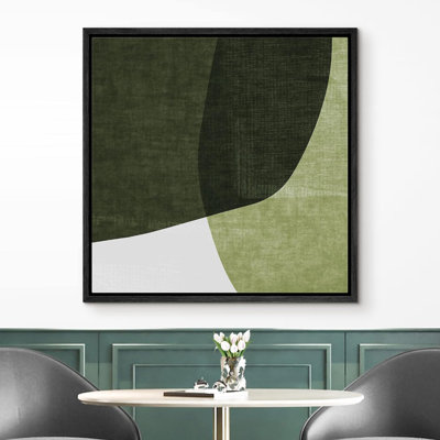 Modern Abstract Geometric " Green Pastel Color Block Collage Landscape Abstract Shape Neutral Modern Decor Contemporary Minimal "