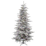 Vickerman Flocked Sierra Fir Artificial Christmas 10' H Lighted Artificial Fir Christmas Tree
