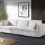 Modulaire en chenille blanc crème - 3, style victorien avec accoudoirs roulés, conception victorienne sans accoudoirs, 3 avec accoudoirs