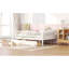 Lit de jour avec deux tiroirs - Pleine grandeur, blanc, structure en bois de pin massif avec tiroirs, bois massif blanc, fonction peu encombrante-2114059801-2114059806
