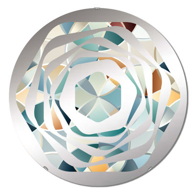 Blue And Yellow Modern Mosaic - Amorphe Decorative Mirror