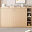 Lit double avec teinte naturelle et fonction de bibliothèque fonctionnelle, conception compacte pour la chambre d'amis, plusieurs espaces de rangement, pas de sommier nécessaire, étapes d'assemblage simples attrayantes