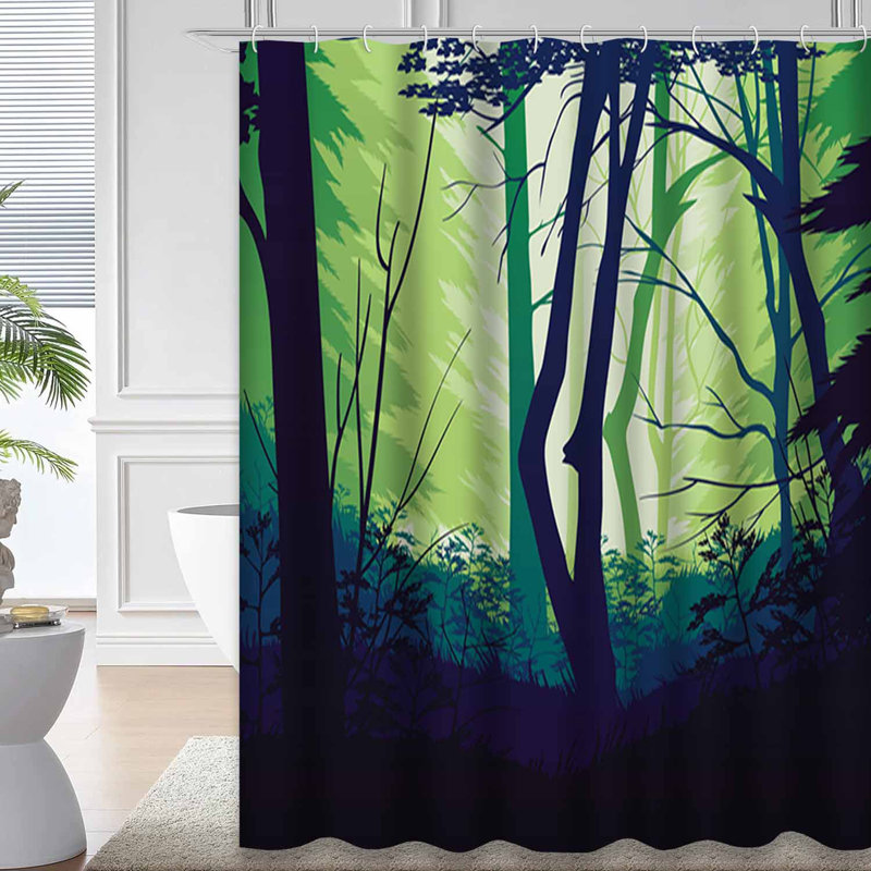 Rideau de douche style arbre de haute qualité avec 12 crochets, L 72 po x l 72 po