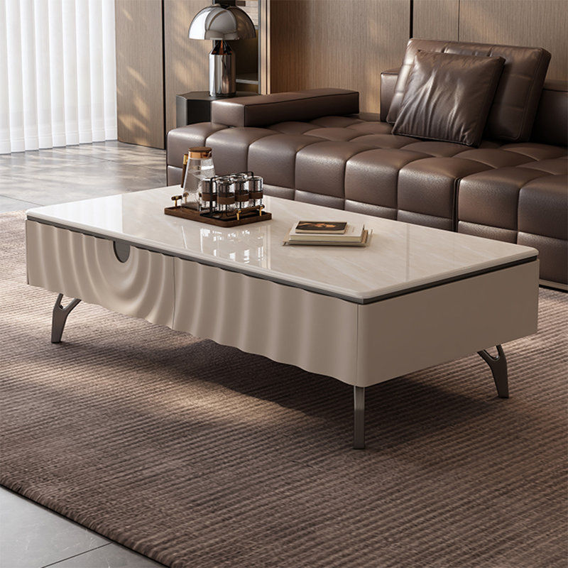 Table basse rectangulaire supercristalline, H 15,7 po x l 59,1 po x P 31,5 po