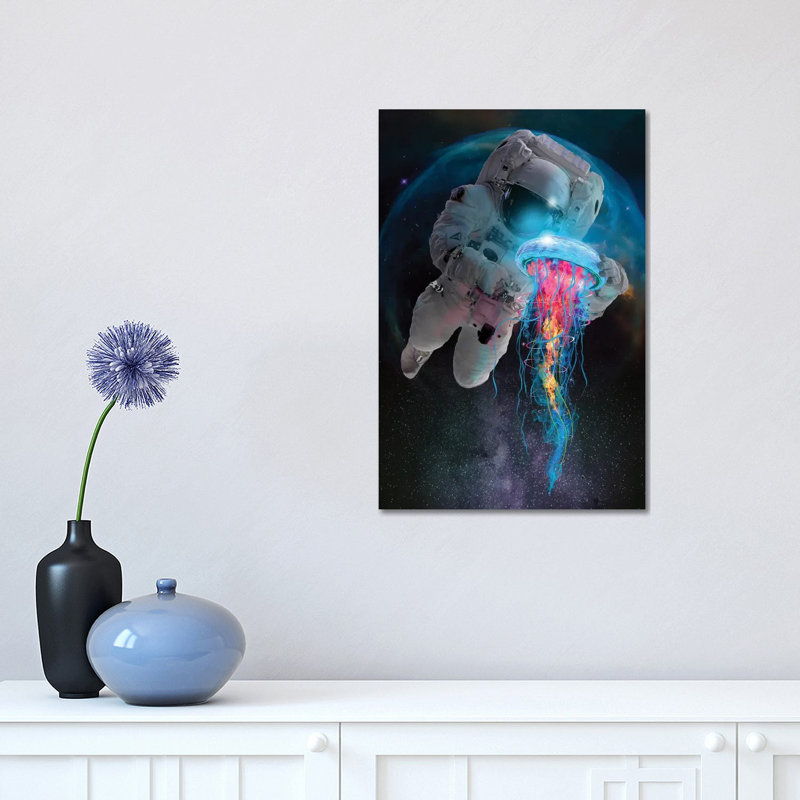 Space Jellyfish by David Loblaw - Print on Canvas, Wrapped Canvas, 30.48 cm H x 45.72 cm W