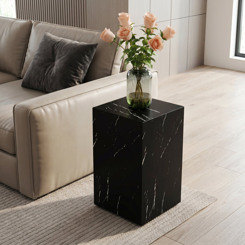 Table de bout compacte 20 po, Noir, H 19,69 po x l 11,81 po x P 11,81 po