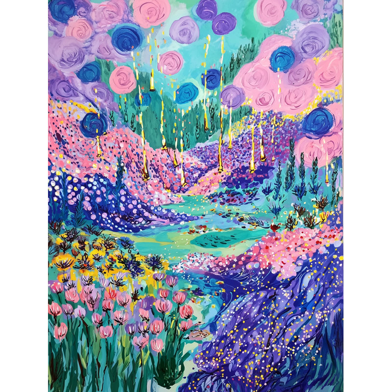 «Dreamfall Valley», art mural sur toile, H 40 po x l 30 po x P 1,5 po