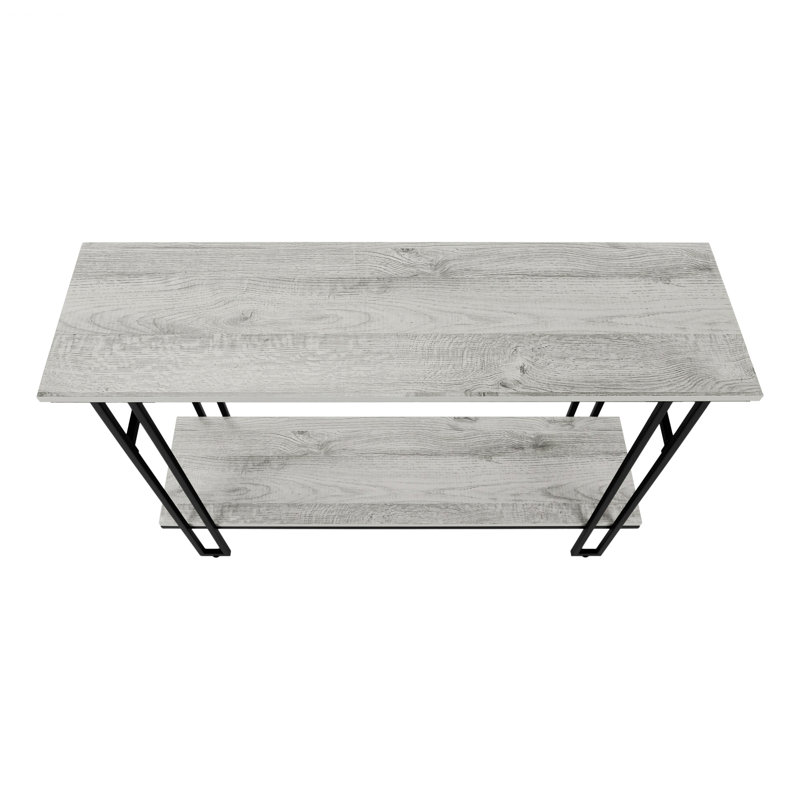Table d'appoint rectangulaire, console avec tablette inférieure, Gris