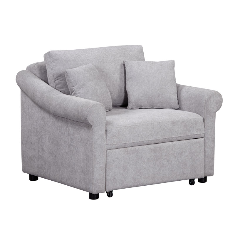 Fauteuil convertible en chenille Eloria, Gris
