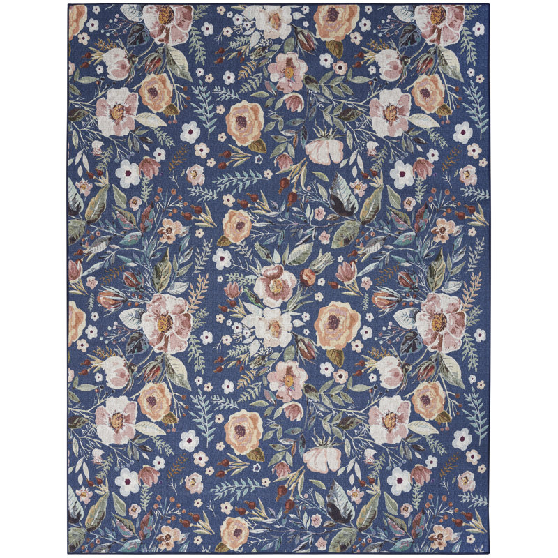 Cierra Machine Washable Cotton Area Rug with Non-Slip Backing, Rectangle 6' x 9'