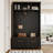Versatile 4-In-1 Hall Tree With 6 Golden Hooks,Wood Grain Bench With Multiple Storage Space,Entryway Coat Rack With 2 Drawers For Living Room,Hallway-1939250956