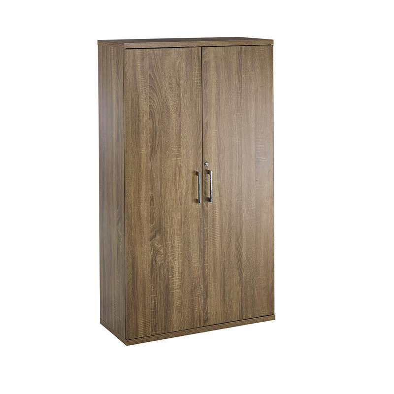 Wines Office Storage Cupboard, 2 Door Lockable 3 -Shelf Storage Cabinet, Dark Oak
