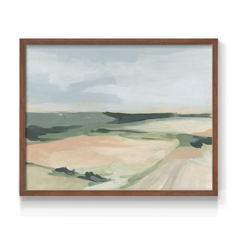 «Pastel Plains I», reproduction encadrée, H 11 po x l 14 po, Noyer
