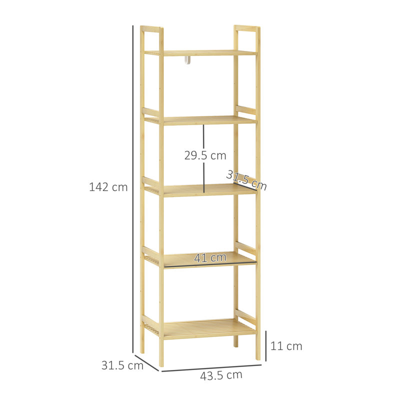 Bamboo Freestanding Bathroom Shelves, Natural Wood