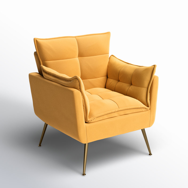 Fauteuil Toulouse, Velours moutarde