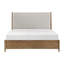 Lit plateforme moderne l 64,5 po Haislynn - Placage en hickory avec coussin de tête de lit amovible-1059608497