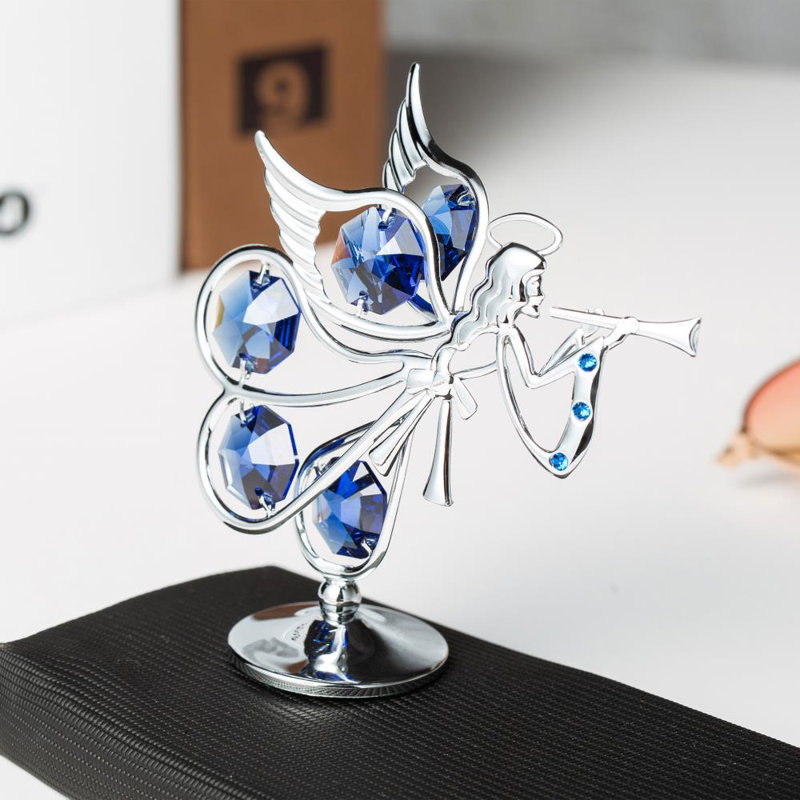 Figurine en cristal garniture cloutée pour jouer une trompette figurine