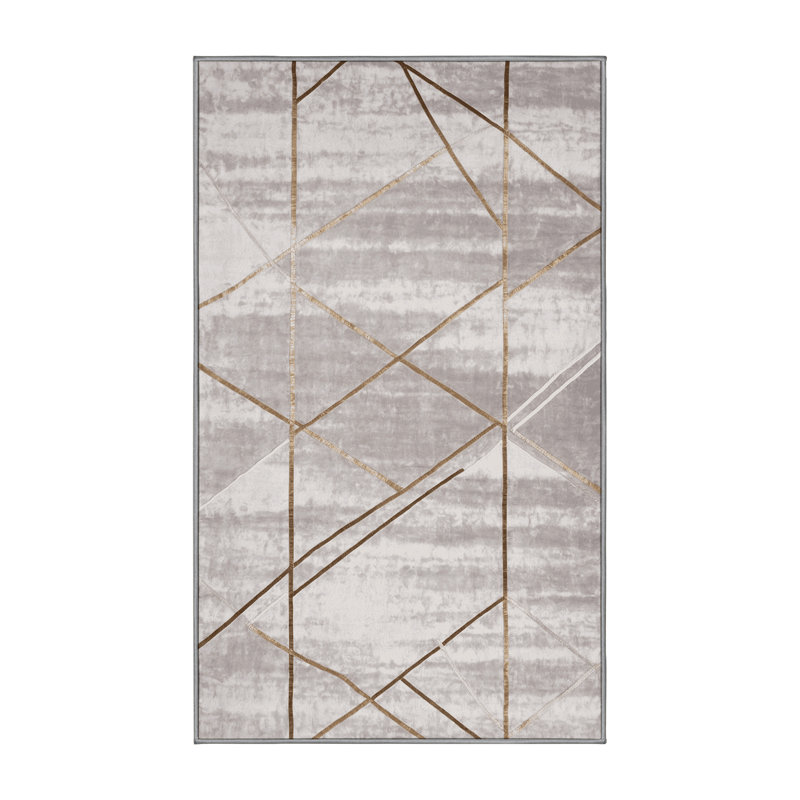 Tapis gris lavable à la machine, Rectangle 8 pi x 10 pi